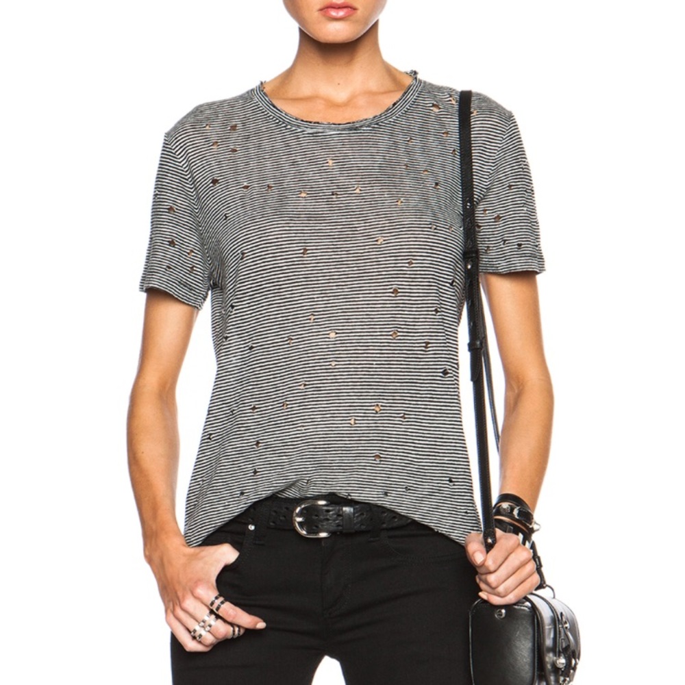 IRO Gabry distressed striped tee s
